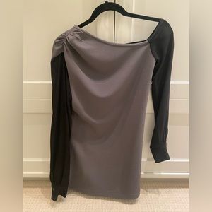 Yigal Azrouel one shoulder black/grey top, size 2